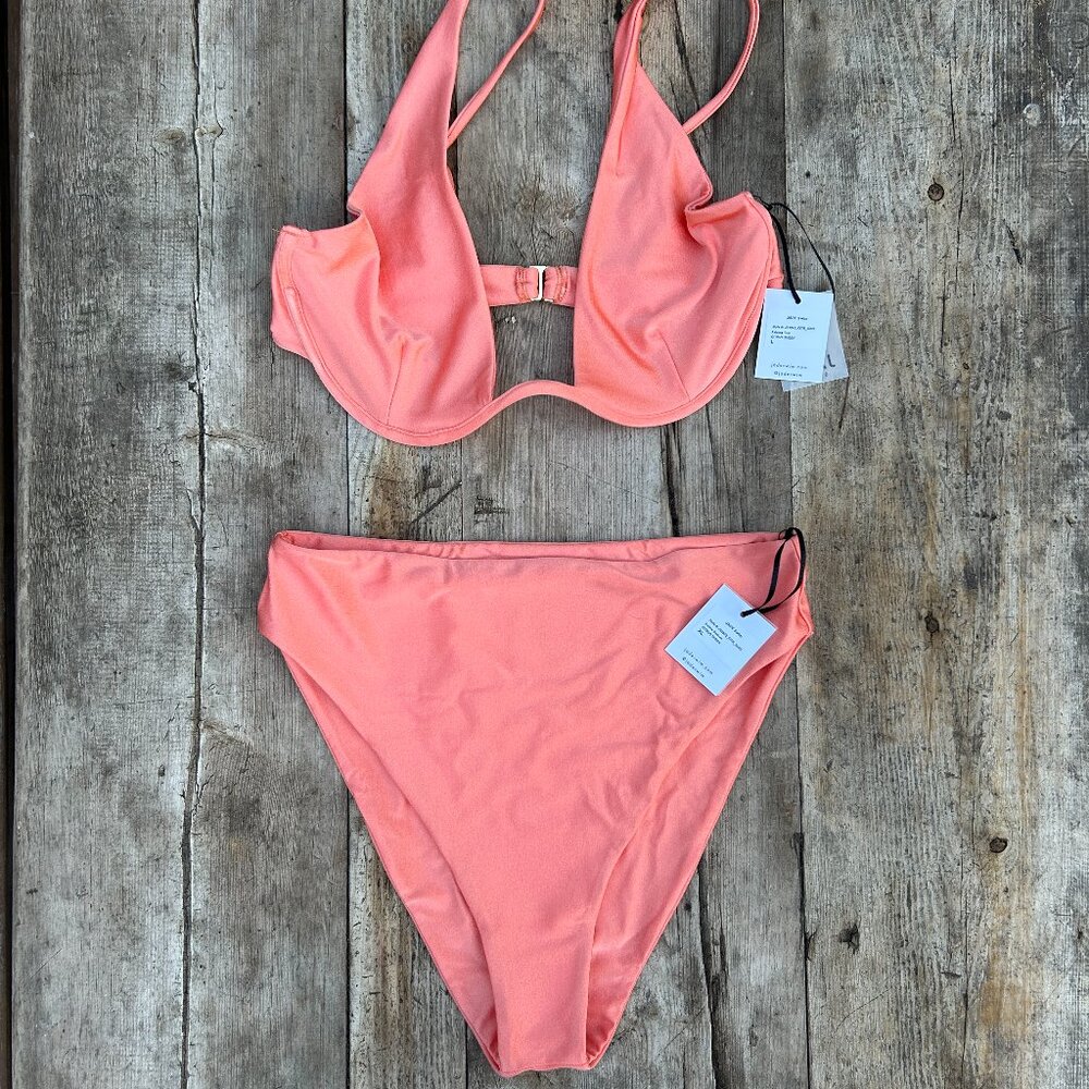 Jade Swim Bikini Set Incline Bottom and Paloma Top in Citrus Sheen